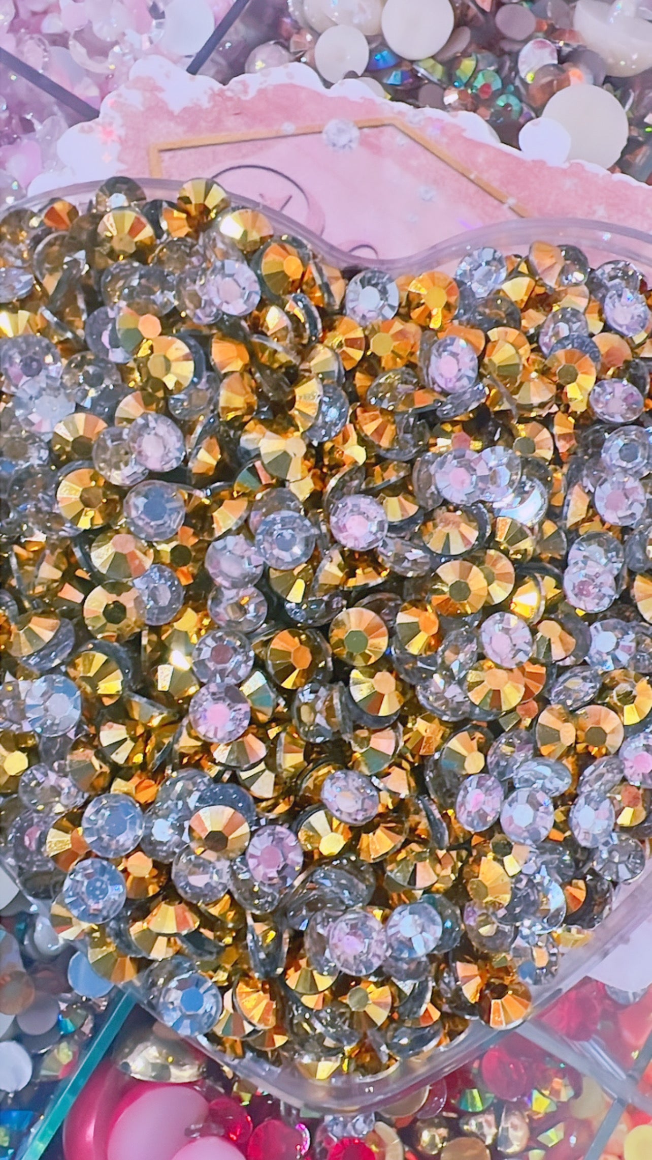 Gold rhinestone